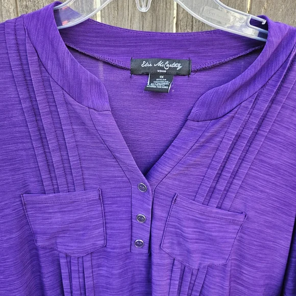 Elie Mccarthy Vibrant Purple Blouse Sizw 1X - Picture 6 of 16